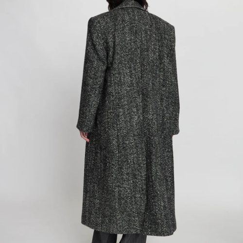 Coat with straight shoulders Coat SP43 7862 996 Black White 1 800x ea5291c2 3ec7 4a11 b2ad d54a1c3cb40d