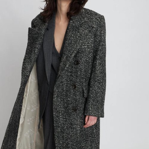 Coat with straight shoulders Coat SP43 7862 996 Black White 800x 5ff58a39 47e0 45d7 8413 1ae23d718598