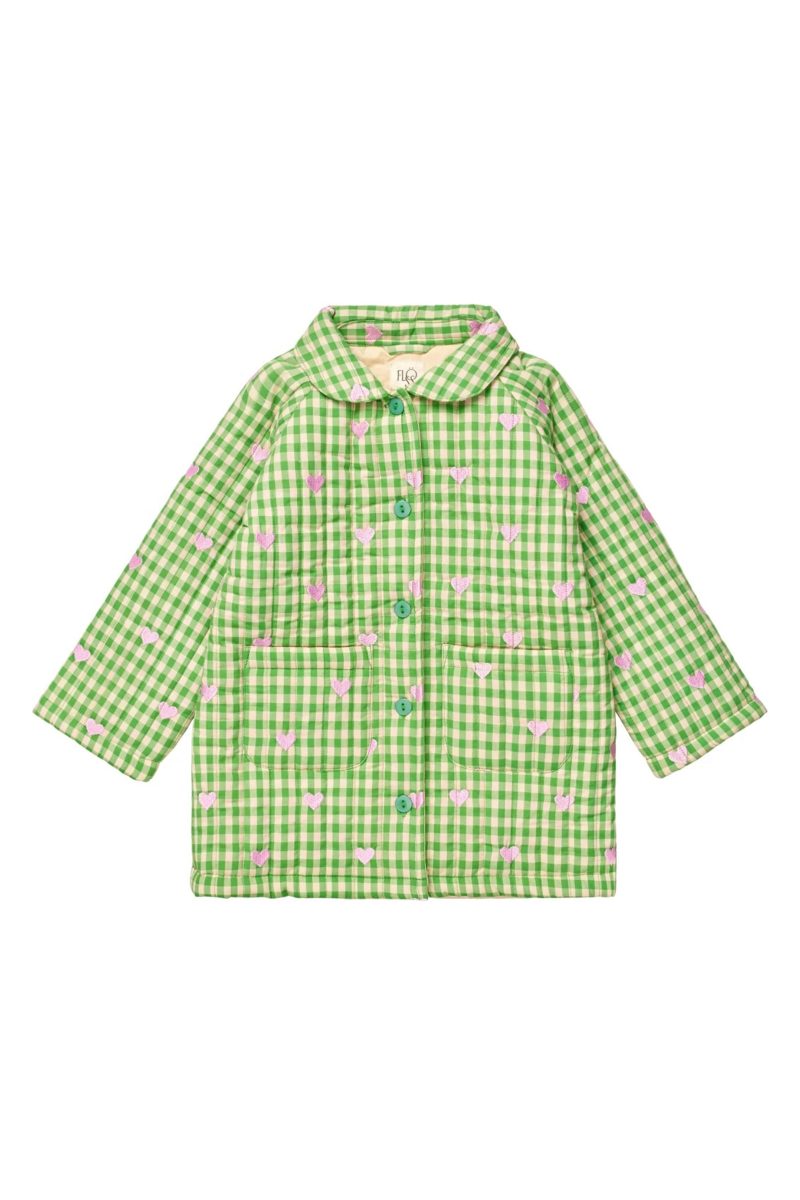 floss becca coat green gingham